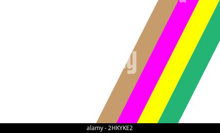 White background wrapped in colorful straight line abstract design Stock Vector