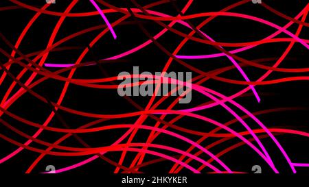 Black background wrapped with purple wavy line pattern design Stock Vector