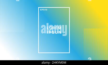 Blue yellow blur background wrapped in straight lines Stock Vector