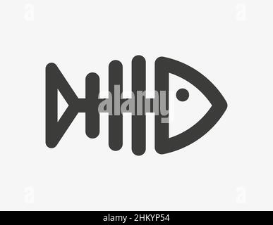 Fish bone vector icon on white background Stock Vector