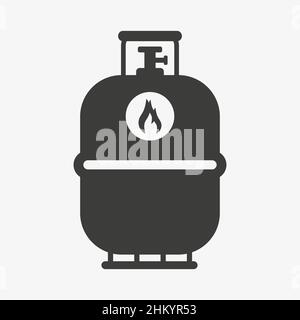 Gas cylinder vector icon on white background Stock Vector