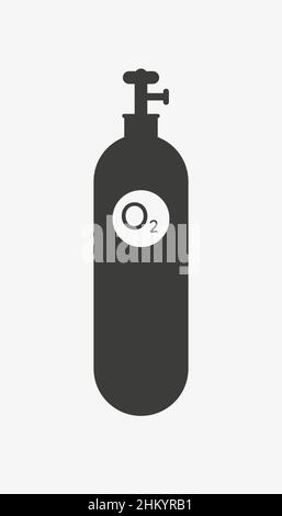 Oxygen cylinder vector icon on white background Stock Vector