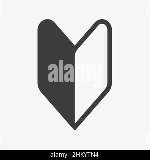 Wakaba sign used for beginner drivers in Japan Stock Vector