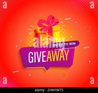 Giveaway bright banner,invitation to victory. Stock Vector