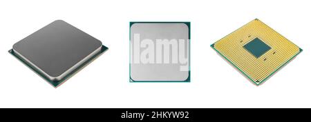 processor for a computer, a spare part for a computer, on a white background, in isolation Stock Photo