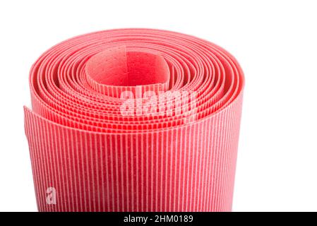 Underlayment soft pad for laminate flooring. For floor heating on a white Stock Photo