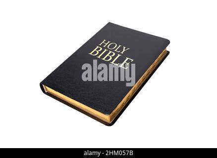Holy Bible isolated on white background, Stock Photo
