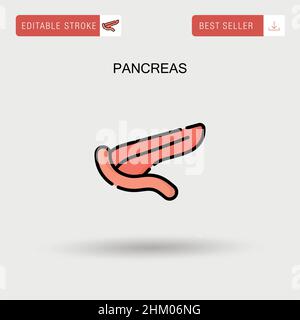 Pancreas Simple vector icon. Stock Vector
