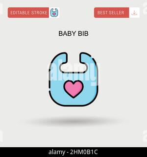 Baby bib Simple vector icon. Stock Vector