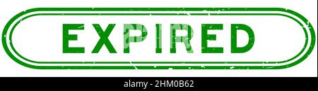 Grunge green expired word rubber seal stamp on white background Stock Vector