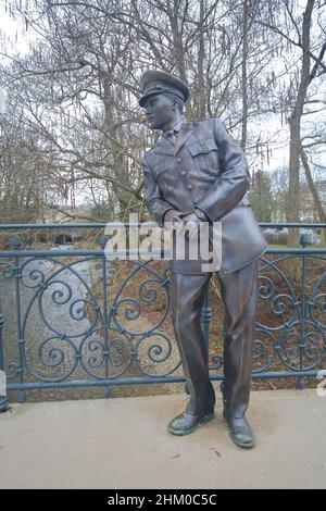 Life size figure of Elvis Presley in Bad Nauheim, Hesse, Germany Stock Photo