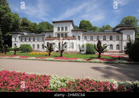 Bathhouse built 1870 in renaissance revival style in spa park in Bad Soden, Hesse, Germany Stock Photo