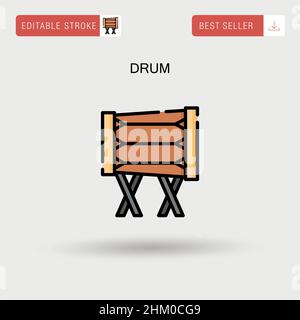 Drum Simple vector icon. Stock Vector