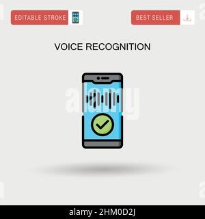 Voice recognition Simple vector icon. Stock Vector