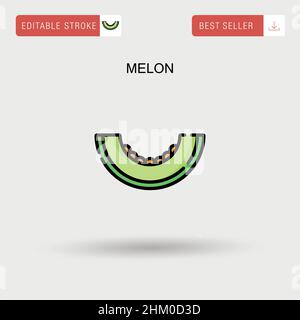 Melon Simple vector icon. Stock Vector