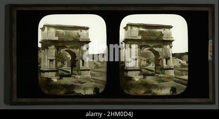 Art inspired by View of the Arch of Titus in Rome, Rome, 1856 - 1890, glass, zegel rand:, slide, height 82 mm × width 170 mm, Classic works modernized by Artotop with a splash of modernity. Shapes, color and value, eye-catching visual impact on art. Emotions through freedom of artworks in a contemporary way. A timeless message pursuing a wildly creative new direction. Artists turning to the digital medium and creating the Artotop NFT Stock Photo