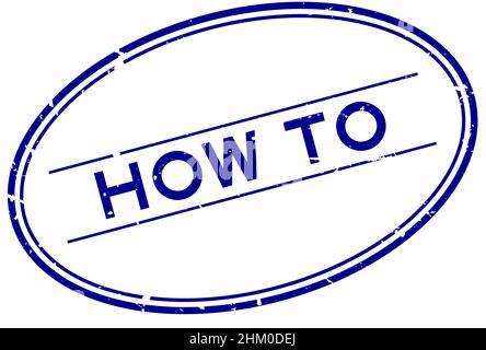 Grunge blue tutorial word oval rubber seal stamp on white background ...