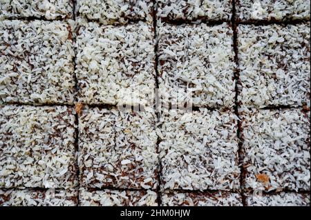 chocolate cake with cocos made on oven plate Stock Photo