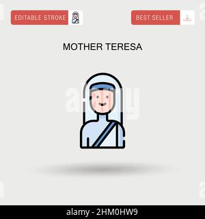 Mother teresa Simple vector icon. Stock Vector