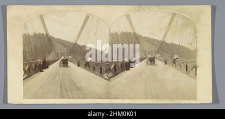 Art inspired by Roadway of the Queenston-Lewiston suspension bridge over the Niagara River, Lewiston Suspension Bridge, Niagara River, The Lewiston Suspension Bridge, Niagara River, U.S. View of the Roadway and Upper Side., United States of America, William England (attributed to, Classic works modernized by Artotop with a splash of modernity. Shapes, color and value, eye-catching visual impact on art. Emotions through freedom of artworks in a contemporary way. A timeless message pursuing a wildly creative new direction. Artists turning to the digital medium and creating the Artotop NFT Stock Photo