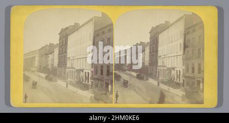 Art inspired by View of Wall Street, New York, Wall Street and Custom House, New York, New York (city), 1862 - 1899, cardboard, paper, albumen print, height 86 mm × width 174 mm, Classic works modernized by Artotop with a splash of modernity. Shapes, color and value, eye-catching visual impact on art. Emotions through freedom of artworks in a contemporary way. A timeless message pursuing a wildly creative new direction. Artists turning to the digital medium and creating the Artotop NFT Stock Photo