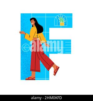 English alphabet with people characters. Stock Vector