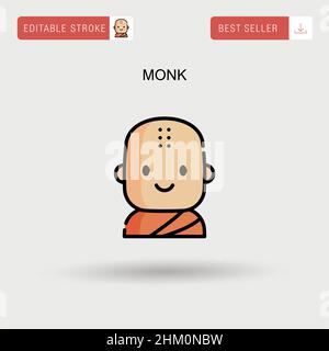 Monk Simple vector icon. Stock Vector