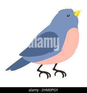 Illustration of stylized bird. Image of wild birdie in simple style. Stock Vector