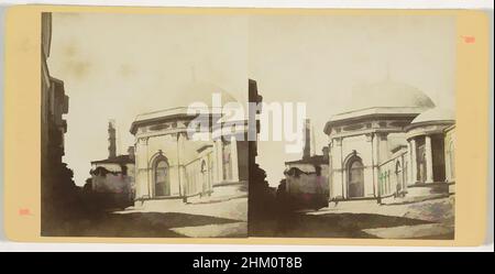 Art inspired by Mausoleum of Sultan Mahmud II, Üsküdar, Istanbul, Grab des Sultans Mahmud, Constantinople, publisher: E. Linde & Co. (Sophus Williams), Mausoleum van Sultan Mahmud II, publisher: Berlin, 1873 - 1890, cardboard, paper, albumen print, height 88 mm × width 177 mm, Classic works modernized by Artotop with a splash of modernity. Shapes, color and value, eye-catching visual impact on art. Emotions through freedom of artworks in a contemporary way. A timeless message pursuing a wildly creative new direction. Artists turning to the digital medium and creating the Artotop NFT Stock Photo