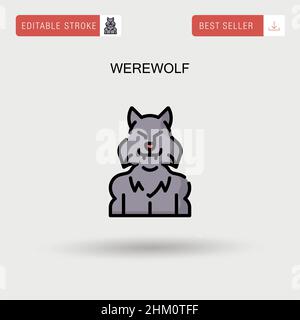Werewolf Simple vector icon. Stock Vector