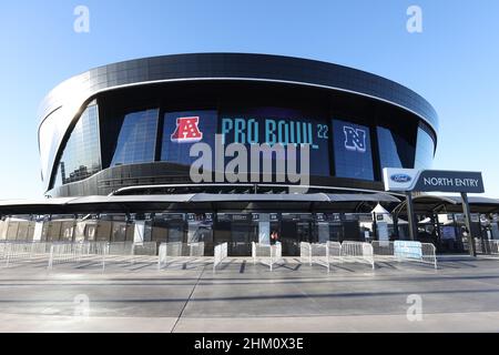 Las Vegas, Nevada, USA. 6th Feb, 2022. Allegiant Stadium during the NFL Pro Bowl game at Allegiant Stadium in Las Vegas, Nevada. Darren Lee/CSM/Alamy Live News