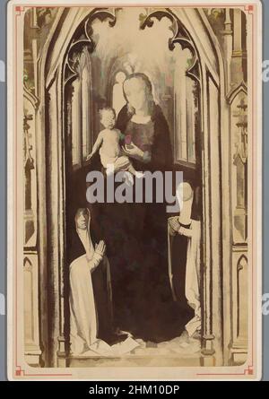 Art inspired by Detail of Hans Memling's Ursula shrine, La Vierge et l'Enfant, Bruges. Chasse Ste Ursule, Léon & Lévy, Sint-Janshospitaal, 1864 - 1900, cardboard, albumen print, height 164 mm × width 108 mm, Classic works modernized by Artotop with a splash of modernity. Shapes, color and value, eye-catching visual impact on art. Emotions through freedom of artworks in a contemporary way. A timeless message pursuing a wildly creative new direction. Artists turning to the digital medium and creating the Artotop NFT Stock Photo