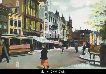 Art inspired by Amsterdam, Rembrandtplein, maker:, 1875 - 1930, cardboard, writing (processes), height 88 mm × width 139 mm, Classic works modernized by Artotop with a splash of modernity. Shapes, color and value, eye-catching visual impact on art. Emotions through freedom of artworks in a contemporary way. A timeless message pursuing a wildly creative new direction. Artists turning to the digital medium and creating the Artotop NFT Stock Photo