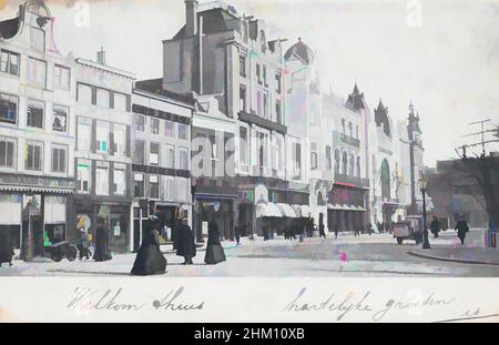 Art inspired by Amsterdam, Rembrandtplein, maker:, publisher: J.H. Schaefer, Amsterdam, 4-Sep-1904, cardboard, writing (processes), height 88 mm × width 139 mm, Classic works modernized by Artotop with a splash of modernity. Shapes, color and value, eye-catching visual impact on art. Emotions through freedom of artworks in a contemporary way. A timeless message pursuing a wildly creative new direction. Artists turning to the digital medium and creating the Artotop NFT Stock Photo