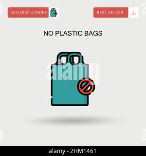 No plastic bags Simple vector icon. Stock Vector