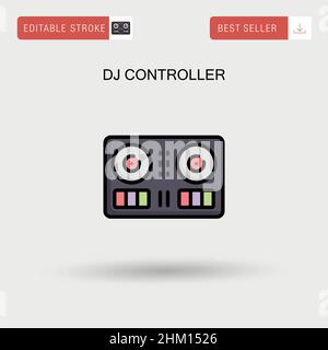 Dj controller Simple vector icon. Stock Vector