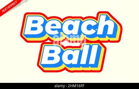 colorful beach ball text effect design Stock Vector