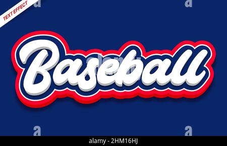 colorful baseball text effect design Stock Vector