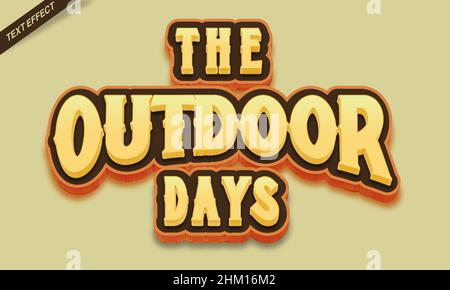vintage outdoor text effect design Stock Vector