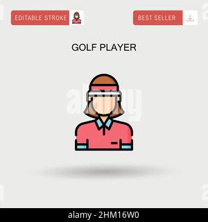 Golf player Simple vector icon. Stock Vector