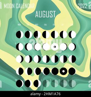 Moon Calendar August 2022 August 2022 Moon Calendar. Astrological Calendar Design. Planner. Place For  Stickers. Month Cycle Planner Mockup. Isolated Colorful Glassmorphism Stock  Vector Image & Art - Alamy