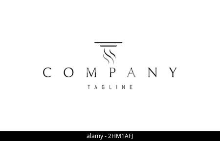 Vector logo on which an abstract image of a column with a pattern in the form of waves. Stock Vector