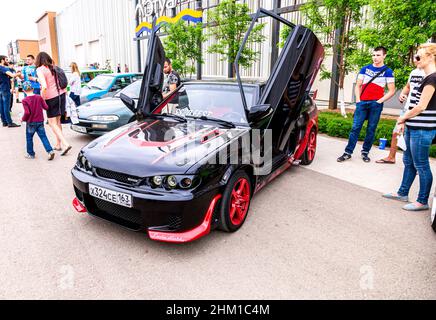 Samara, Russia - May 19, 2018: Tuned Russian automobile Lada at the city street Stock Photo