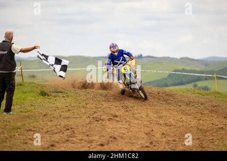 Classic motocross competition in Scotland. Stock Photo