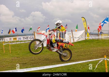 Classic motocross competition in Scotland. Stock Photo