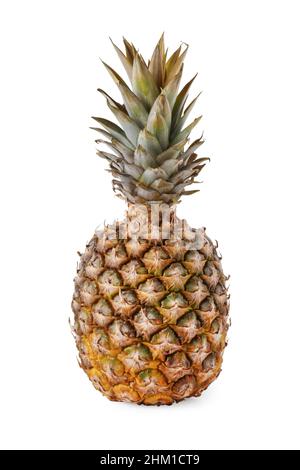 Fresh ripe pineapple closeup isolated on white Stock Photo
