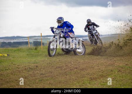 Classic motocross competition in Scotland. Stock Photo