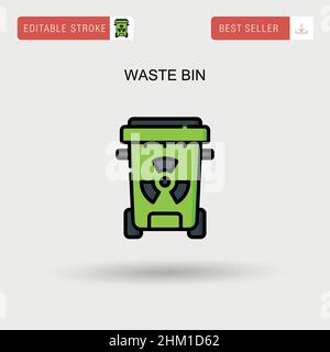 Waste bin Simple vector icon. Stock Vector