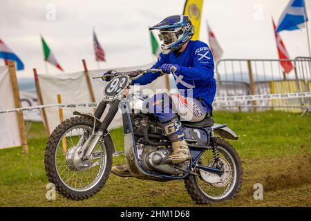 Classic motocross competition in Scotland. Stock Photo