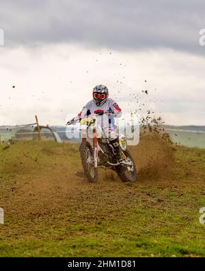 Classic motocross competition in Scotland. Stock Photo